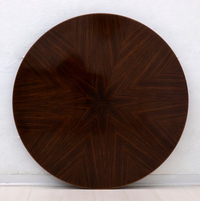 Round Mahogany and Walnut Table by Paolo Buffa for La Permanente Furniture, Italy, 1950s-FER-906027