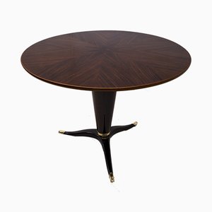 Round Mahogany and Walnut Table by Paolo Buffa for La Permanente Furniture, Italy, 1950s-FER-906027