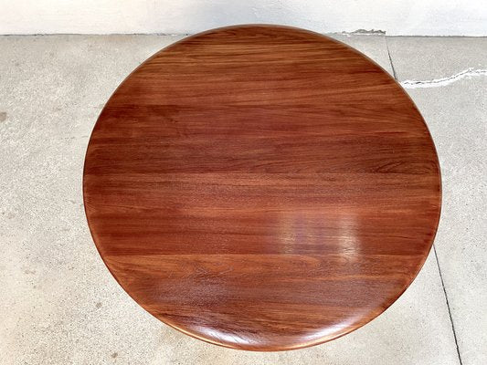 Round Minerva FD 515 Teak Coffee Table with Cane Shelf by Peter Hvidt & Orla Mølgaard-Nielsen for France & Son, Denmark, 1960s-JP-1387953