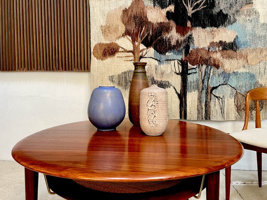 Round Minerva FD 515 Teak Coffee Table with Cane Shelf by Peter Hvidt & Orla Mølgaard-Nielsen for France & Son, Denmark, 1960s-JP-1387953