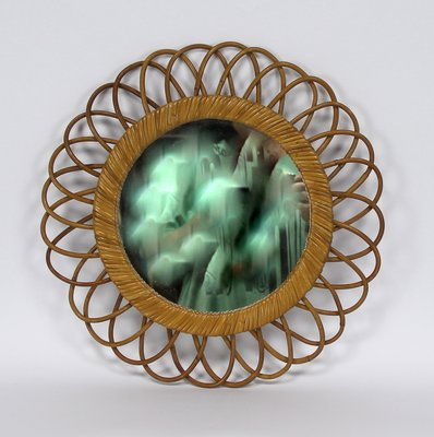 Round Mirror in Wicker-NE-1063704