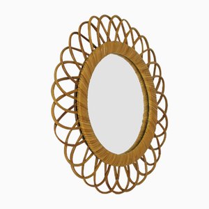 Round Mirror in Wicker-NE-1063704