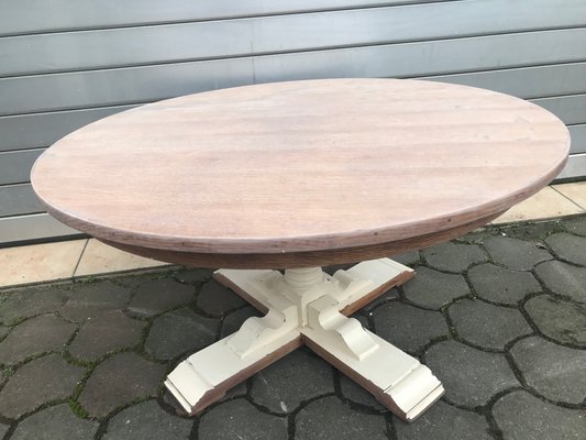 Round Oak Veneer Coffee Table, 1970s-WQQ-1422724