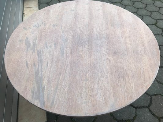 Round Oak Veneer Coffee Table, 1970s-WQQ-1422724