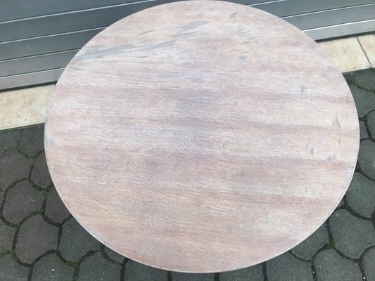 Round Oak Veneer Coffee Table, 1970s-WQQ-1422724