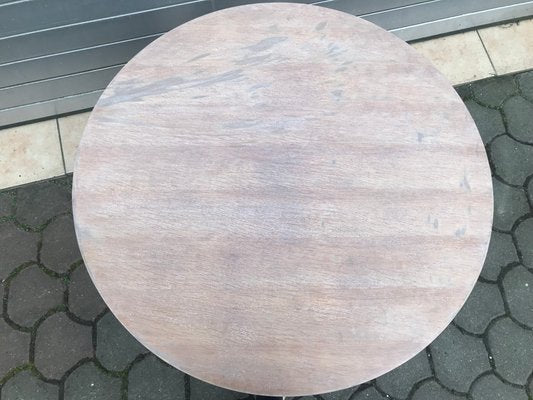 Round Oak Veneer Coffee Table, 1970s-WQQ-1422724