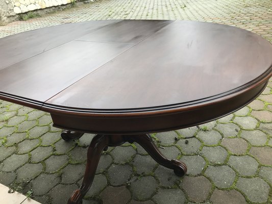 Round Oval Extendable Table, 1970s-WQQ-1397017