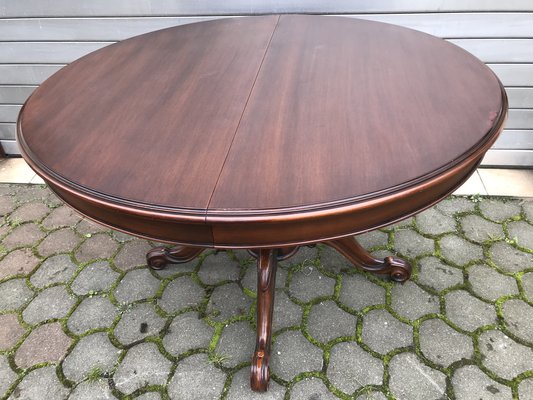 Round Oval Extendable Table with Chairs, 1970s, Set of 4-WQQ-1397040