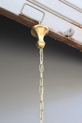 Round Pendant Lamp in Murano and Brass from Venini, 1950s-EH-1389335