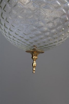 Round Pendant Lamp in Murano and Brass from Venini, 1950s-EH-1389335