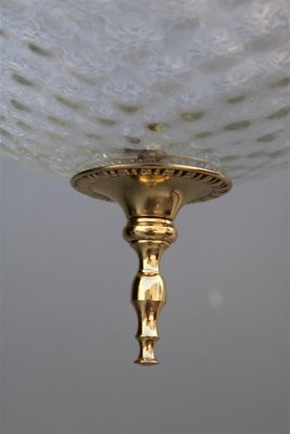 Round Pendant Lamp in Murano and Brass from Venini, 1950s-EH-1389335