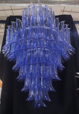 Round Periwinkle Color Chandelier by La Murrin, 1980s-UH-1293256