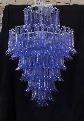 Round Periwinkle Color Chandelier by La Murrin, 1980s-UH-1293256