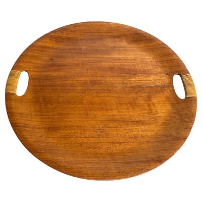 Round Platter or Tray in Wood, Denmark, 1960s-UR-1791907