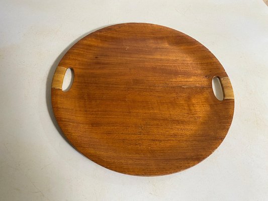 Round Platter or Tray in Wood, Denmark, 1960s-UR-1791907