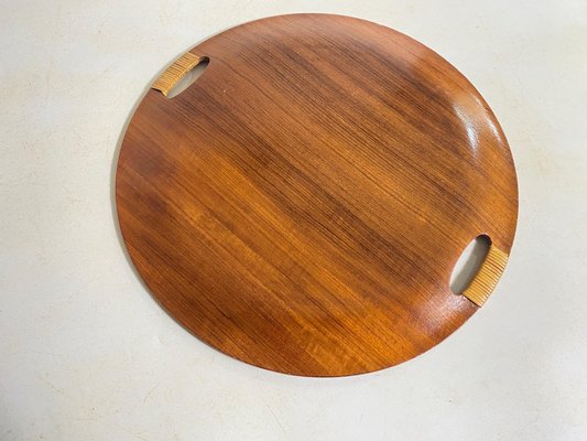 Round Platter or Tray in Wood, Denmark, 1960s-UR-1791907