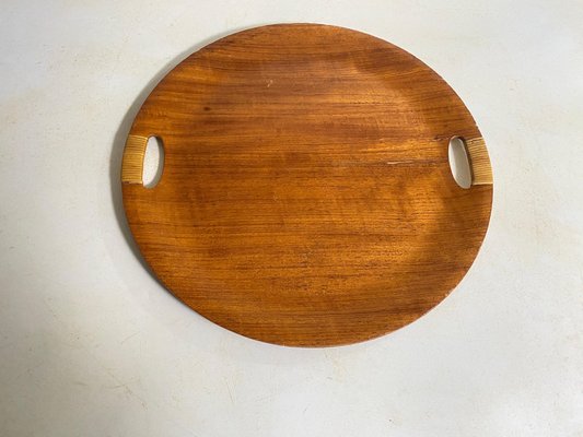 Round Platter or Tray in Wood, Denmark, 1960s-UR-1791907