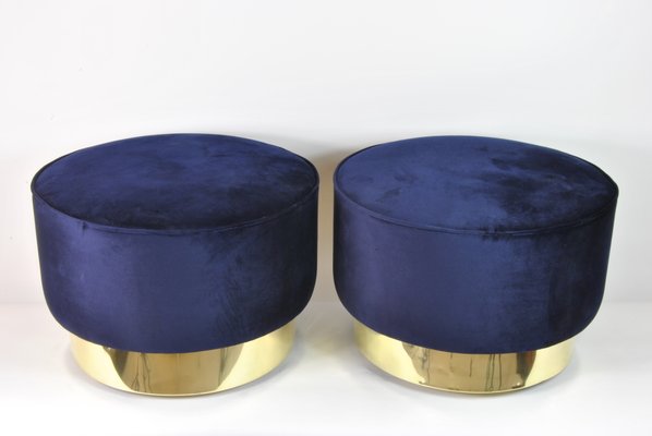 Round Poufs, Italy, 1970s, Set of 2-WFB-1063841