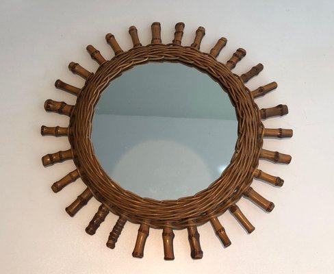 Round Rattan Mirror-BA-1365437