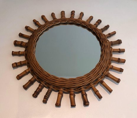 Round Rattan Mirror-BA-1365437