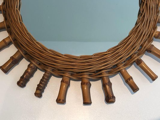 Round Rattan Mirror-BA-1365437