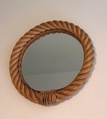 Round Rope Mirror in the style of of Audoux Minet, 1970s-BA-1374479