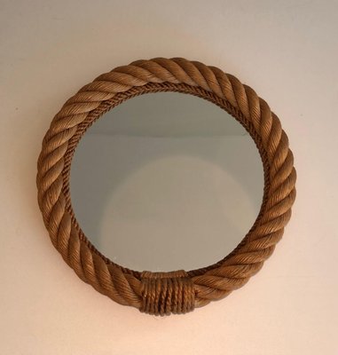 Round Rope Mirror in the style of of Audoux Minet, 1970s-BA-1374479