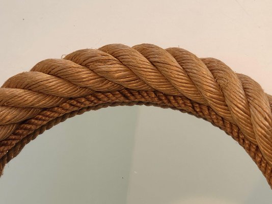 Round Rope Mirror in the style of of Audoux Minet, 1970s-BA-1374479