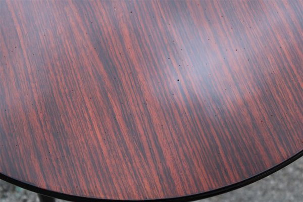 Round Rosewood Coffee Table with Brass Base from Cassina, 1950s-EH-866691