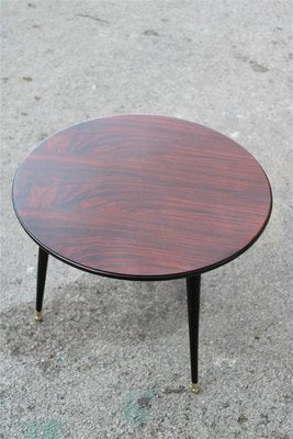 Round Rosewood Coffee Table with Brass Base from Cassina, 1950s-EH-866691