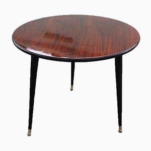 Round Rosewood Coffee Table with Brass Base from Cassina, 1950s-EH-866691