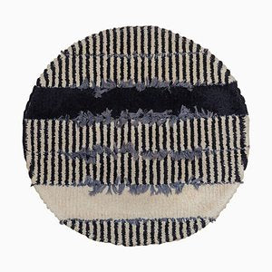 Round Rya Black and White Hanging Carpet, 1960s, Sweden-KL-884095