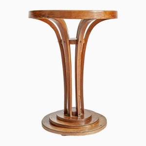 Round Side Table in Wood and Glass, 1920s-XGI-1736359