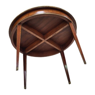 Round Side Table with Bronze Edges and Inlay-TCS-1780068