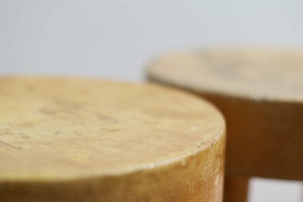 Round Stools by Charlotte Perriand for Les Arcs, France, 1960s, Set of 2-LA-1223802