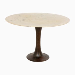 Round Table in Wood and Marble by Luigi Massoni for Boffi, 1970s-RCE-1773424