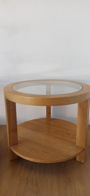 Round Tables with Glass Tops, 1980s, Set of 3-ZEF-2017493