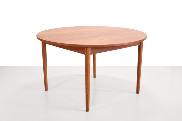 Round Teak Dining Room Table, Denmark, 1960s-BQ-2042272