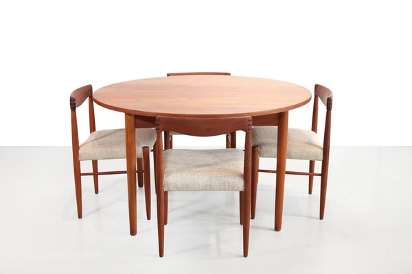 Round Teak Dining Room Table, Denmark, 1960s-BQ-2042272