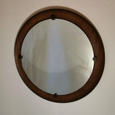 Round Teak Mirror by Campo e Graffi, 1960s-VJY-888181