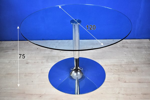 Round Tempered Glass Dining Table by Calligaris-GKV-1788388