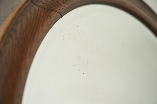 Round Wall Mirror in Oak, 1920s-FEW-2024235