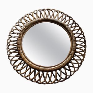 Round Wall Mirror in Rattan and Bamboo By Franco Albini, 1960-YF-1452790