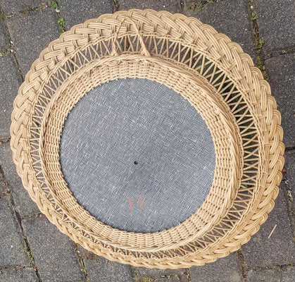 Round Wicker Mirror, 1960s-QDP-1357499