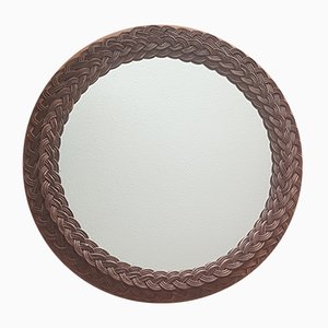 Round Wicker Mirror, 1960s-QDP-828779