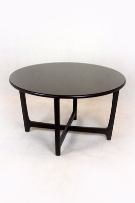 Round Wooden Coffee Table, Czechoslovakia, 1970s-WVS-1357235