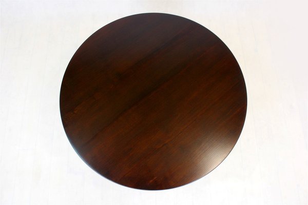 Round Wooden Coffee Table, Czechoslovakia, 1970s-WVS-1357235