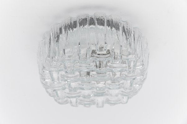 Round Woven Glass Flush Wall Lamp, Germany, 1960s-KQB-1815458