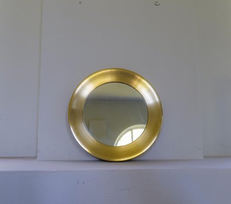 Rounded Brass Mirror attributed to Glasmäster, Sweden, 1960s-UYK-1367545