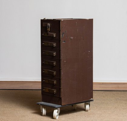 Row of Eight Safety Deposit Boxes Security Lockers, 1920s-JE-1075518